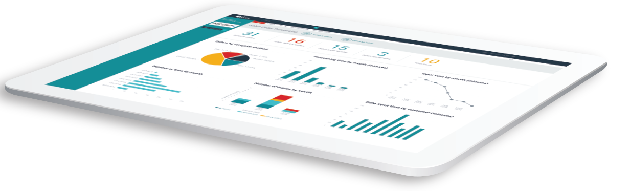 Esker's sales order processing automation software shown on a laptop Esker's sales order processing automation software shown on a laptop